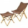CAMPZ Bamboo Folding Chair Set with Cover and Footrest brown/brown -Camp Chairs Sales Store campz bamboo folding chair set with cover and footrest brown brown 1