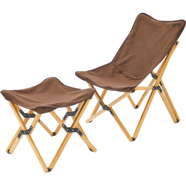 CAMPZ Bamboo Folding Chair Set with Cover and Footrest brown/brown 3 CAMPZ Bamboo Folding Chair Set with Cover and Footrest brown/brown
