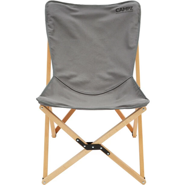 CAMPZ Beech Wood Folding Chair grey/brown 4 CAMPZ Beech Wood Folding Chair grey/brown - Image 2