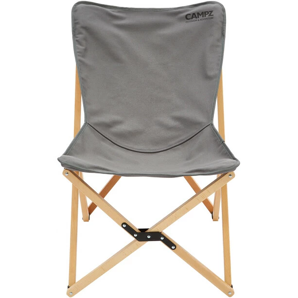 CAMPZ Beech Wood Folding Chair Set with Cover and Footrest grey/brown 6 CAMPZ Beech Wood Folding Chair Set with Cover and Footrest grey/brown - Image 4