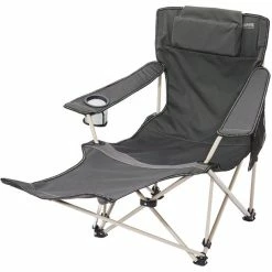 CAMPZ Lounger Folding Chair with Footrest anthracite/grey