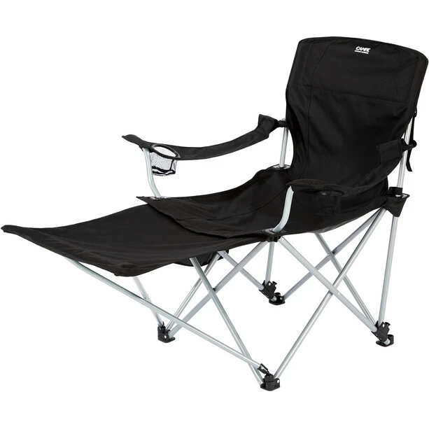 CAMPZ Lounger Folding Chair with Detachable Footrest black/grey 3 CAMPZ Lounger Folding Chair with Detachable Footrest black/grey