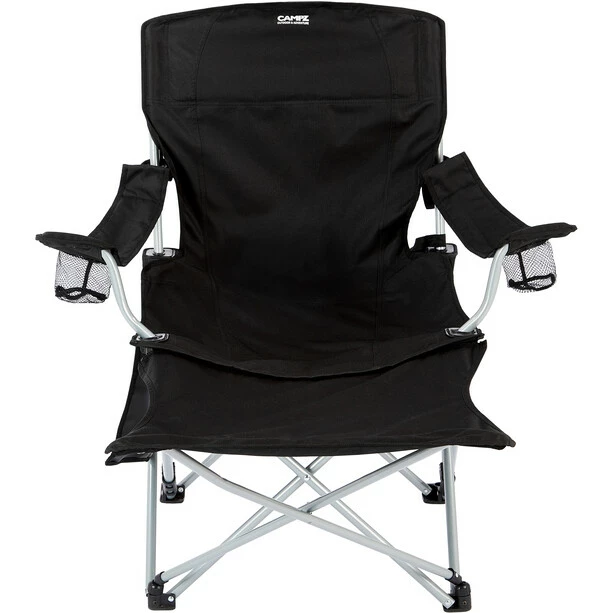 CAMPZ Lounger Folding Chair with Detachable Footrest black/grey 4 CAMPZ Lounger Folding Chair with Detachable Footrest black/grey - Image 2