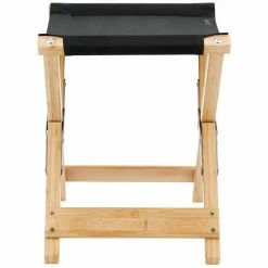 CAMPZ Folding Stool Bamboo black/brown -Camp Chairs Sales Store campz lounger folding chair with detachable footrest black 3 1