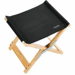 CAMPZ Folding Stool Bamboo black/brown -Camp Chairs Sales Store campz lounger folding chair with detachable footrest black 4 1