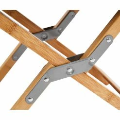 CAMPZ Folding Stool Bamboo black/brown -Camp Chairs Sales Store campz lounger folding chair with detachable footrest black 6 1