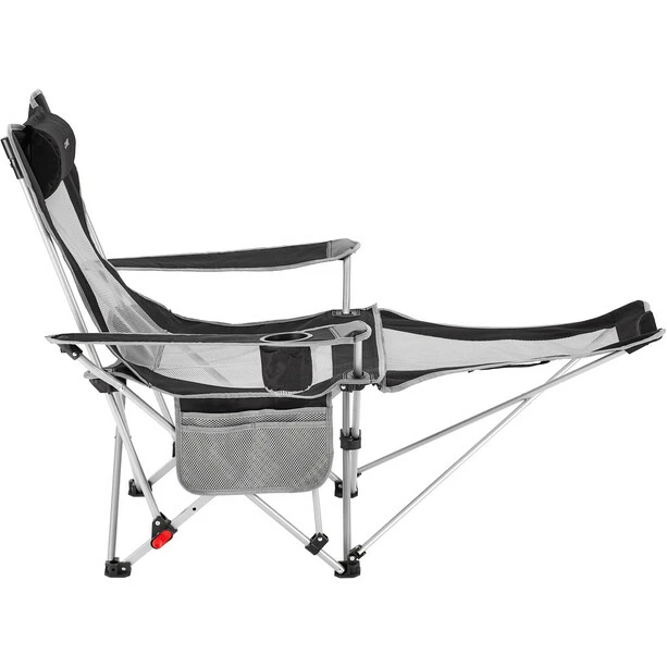 CAMPZ Mesh Lounger Folding Chair with Detachable Footrest black/grey 5 CAMPZ Mesh Lounger Folding Chair with Detachable Footrest black/grey - Image 3