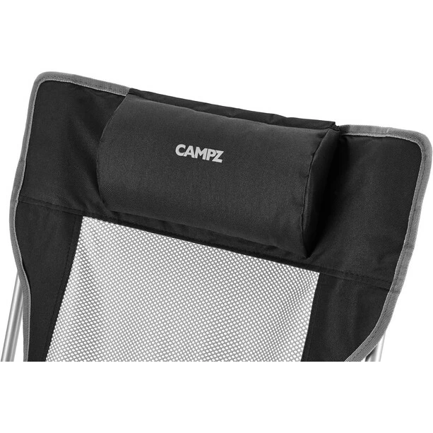 CAMPZ Mesh Lounger Folding Chair with Detachable Footrest black/grey 7 CAMPZ Mesh Lounger Folding Chair with Detachable Footrest black/grey - Image 5